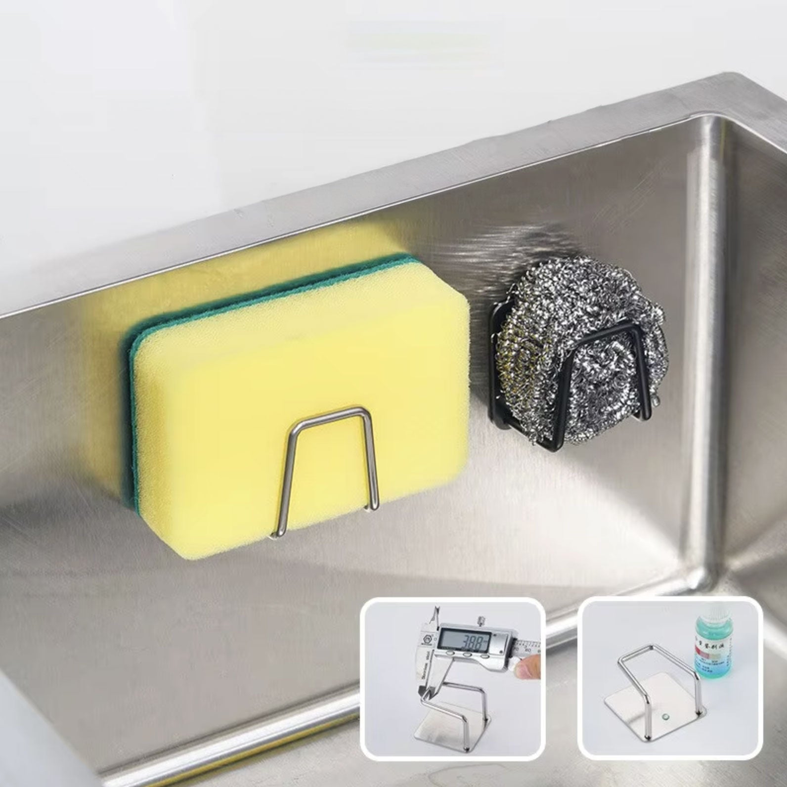 Porte éponge mural en acier inoxydable-5